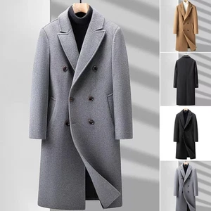 Cappotto lungo trench uomo 2026 nuovo doppiopetto dentellato collo fomal lana - Foto 1 di 14