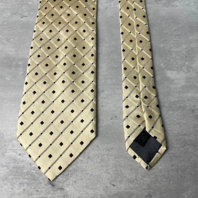 Good Altea Jacquard Plaid Square Dot Pattern Tie Beige - Image 1 of 4