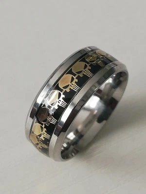 Anillo Gótico Motociclista Titanio Punisher Acero Inoxidable Nuevo Foto 1 de 4