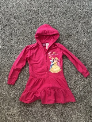 Girl 6 6x Pink Disney Princess Sweatshirt Dress Belle Aurora Cinderella - Image 1 of 3