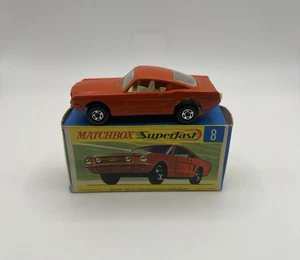 Vintage Matchbox Superfast New Ford Mustang No 8 orange in original G Type Box - Bild 1 von 21