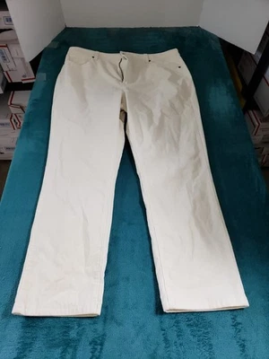 Pantalones de mezclilla Talbots talla 14 para mujer blancos elásticos pana tiro medio rectos Foto 1 de 4
