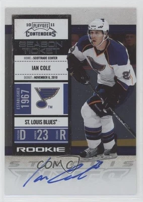 2010-11 Panini Playoff Contenders Rookie Ticket Ian Cole #161 Rookie Auto RC - Image 1 of 2