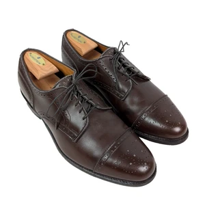 Zapatos Oxford ALLEN EDMONDS Sanford Puntera Brogue Marrón Talla 8.5 D Hechos en EE. UU. - Imagen 1 de 8