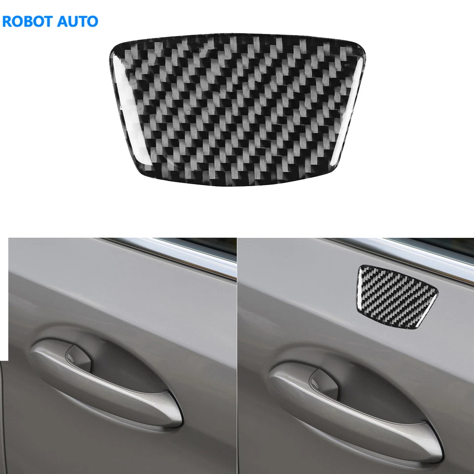 Cubierta de moldura de panel de pilar de puerta exterior de fibra de carbono real para Acura MDX 2014-2020 Foto 1 de 4