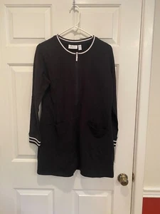 DENIM & CO Active Reg Tunic Jacket w/ Striped Rib Trim BLACK size XS - Picture 1 of 1