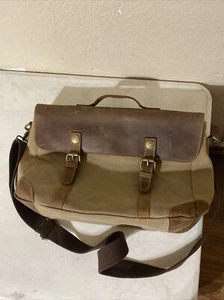 Big Shot Leather and Canvas Messenger Bag By Big Sky Carvers - Picture 1 of 14