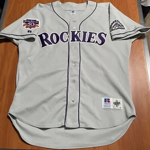 1997 Russell Authentic Andres Galarraga Colorado Rockies Jersey Vintage Grey 48 - Picture 1 of 6