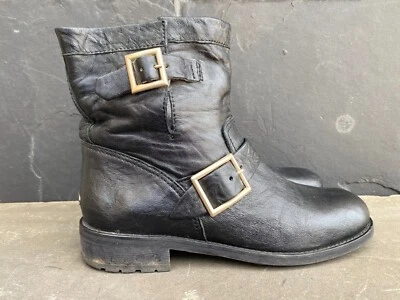 Botas de Motociclista JIMMY CHOO Juveniles Cuero Negro Texturizado Talla:- EU 40 | US 10 Foto 1 de 4