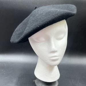 Beret Francais 100 % WOOL Vintage  Black - Picture 1 of 5