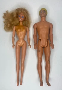 Vintage 1968 Mattel Ken Doll 1088-0500 5 Blond Hair and Barbie 1966 Philippines - Picture 1 of 10