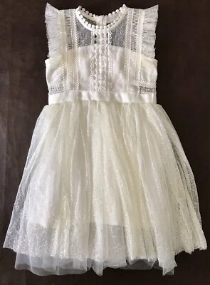 Nuevo sin etiquetas Vestido de Encaje Trish Scully Clarissa Blanco Niñas - Formal / Pascua - TALLA 3 Foto 1 de 4