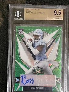 Dazz Newsome 2021 Leaf Valiant Green  RC Auto BGS 9.5 10 UNC Tar Heels - Picture 1 of 3