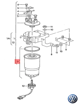 Filtro de combustible original VW/Audi 028127435B A4 A6 80 B3 Bora Caddy Golf 4 Polo Foto 1 de 4