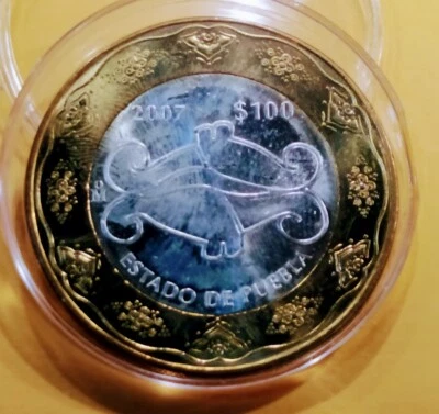 2007 MEXICO 100 PESOS ESTADO DE PUEBLA         - Image 1 of 4