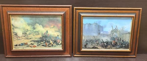 2x Limoges porcelain rectangular plaques Prise de la Bastille and Prise du Palai - Picture 1 of 11