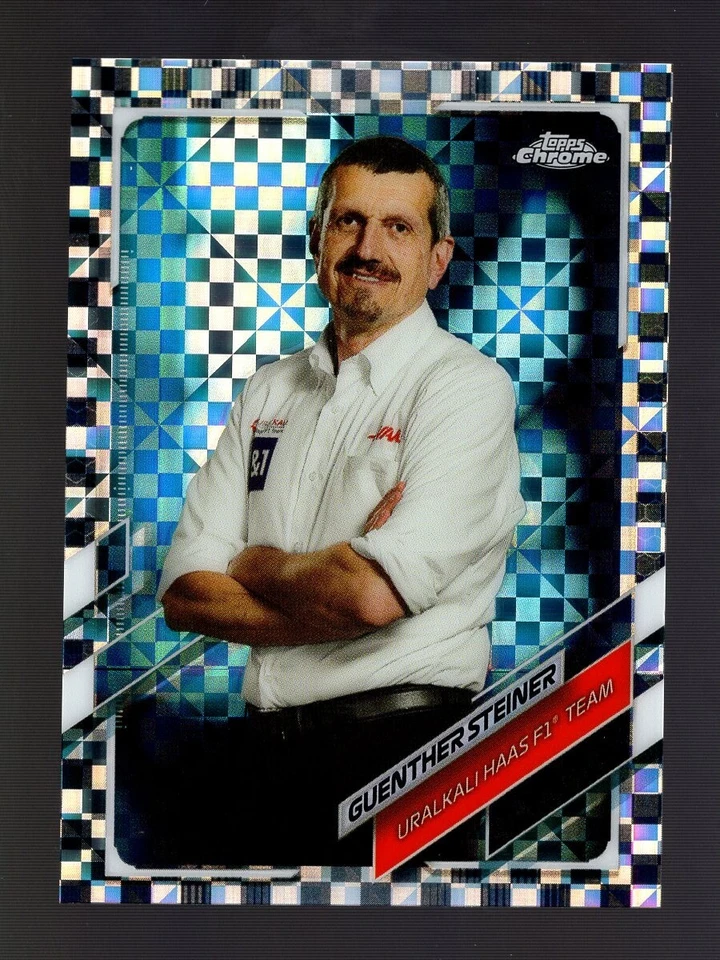 2021 TOPPS CHROME FORMULA 1 F1 CHECKER FLAG REFRACTOR #92 GUENTHER STEINER HAAS - Image 1 of 1