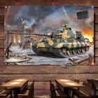 WW II Germany King Tiger Tank Wall Charts Decorative Banner Military Art Flag 1