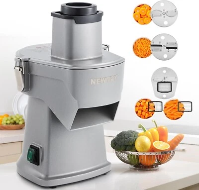 NEWTRY 4 in 1 Electric Vegetable Slicer Dicer Shredder Strip Cutter Commercial — 第 1/4 张图片