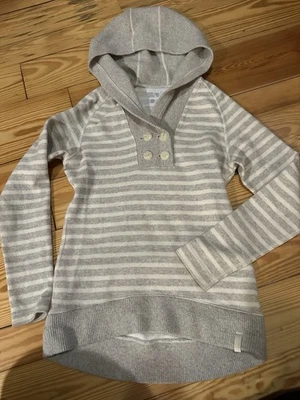 Mountain Hardwear Gray Striped Sevina Hoody Pullover Sweatshirt Size Medium - Image 1 of 4