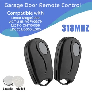 2-PACK Remote for Linear Megacode Opener MCT-3 DNT00089 318MHz Garage Door - Picture 1 of 9