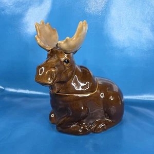 Sonoma Lifestyles Into The Woods Holiday Lodge Kohls Moose Cookie Jar 11” - Picture 1 of 11