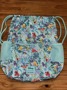 NWOT Vera Bradley Disney's Little Mermaid Ariel Floral Drawstring Backpack Bag - Picture 1 of 5