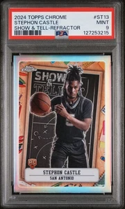 2024 PSA 9 Topps Chrome SHOW AND TELL ST13 STEPHON CASTLE Refractor Population 1 - Picture 1 of 4