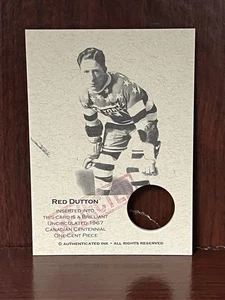 Red Dutton REJECTED Authenticated Ink 1967 Canadian 1 Cent Card -No Coin!! - Picture 1 of 4