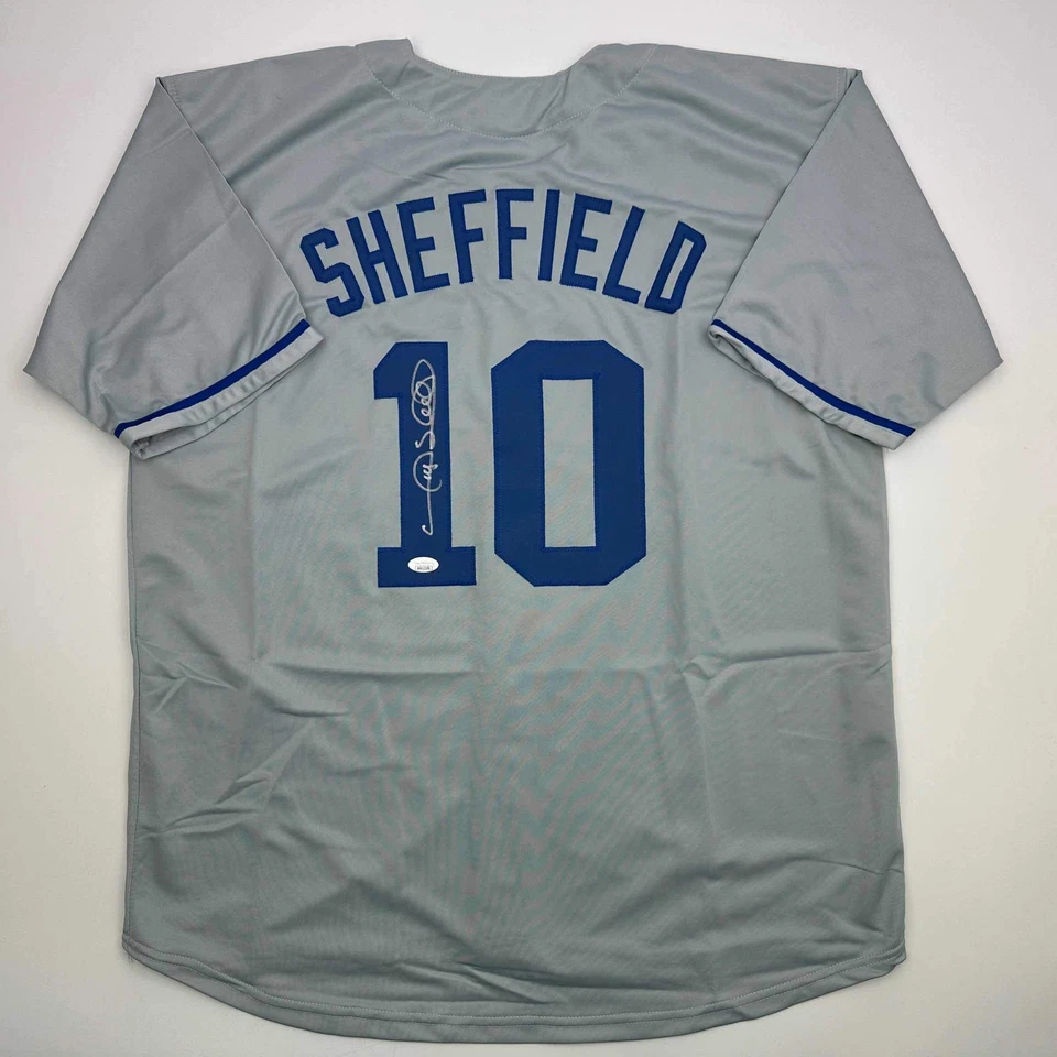 Autographed/Signed Gary Sheffield Los Angeles LA Grey Baseball Jersey JSA COA - Image 1 of 4