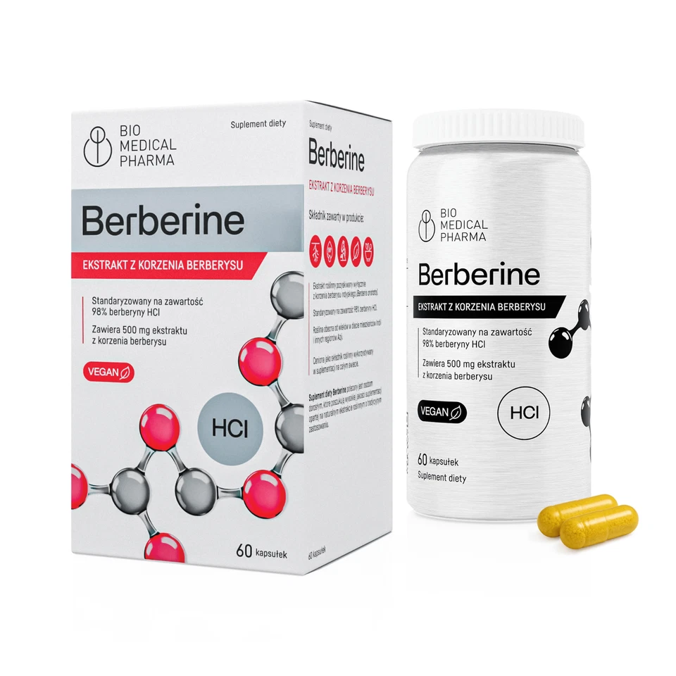 Capsules de berbérine à haute dose - 98 % de berbérine HCl de Berberis... - Photo 1/1