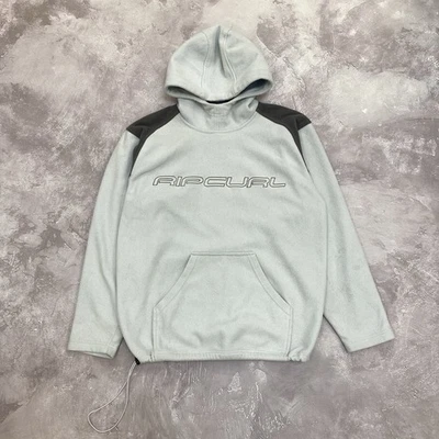 90s Vintage Rip Curl Ninja Fleece Hoodie Big Logo Talla S Blanco - Imagen 1 de 4
