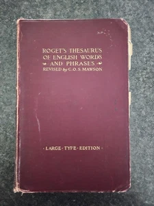Roget's Thesaurus of English Words and Phrases Large Type Edition 1921 Antique - Picture 1 of 13