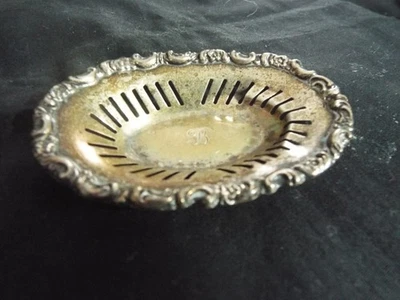 MAUSER  ANTIQUE  STERLING SILVER TRINKET /PIN  DISH MONOGRAMED  (B) - Image 1 of 2