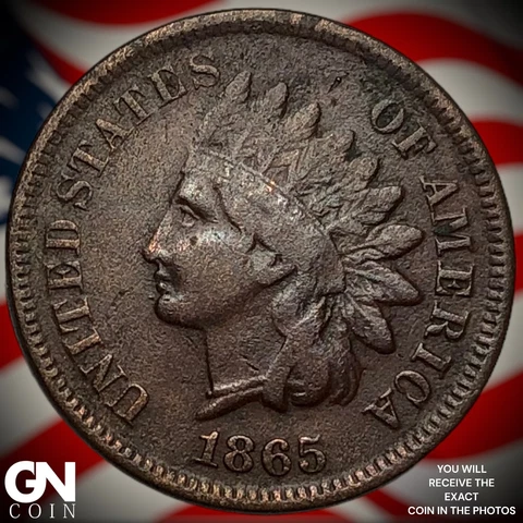 1865 Indian Head Cent Penny  Q7663 Cover