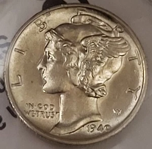 1940-s Mercury Dime Choice Gem Brilliant UNCIRCULATED/ 90% SILVER 🇺🇸 - Picture 1 of 7