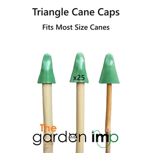 25 Cane Caps Rubber Eye Skin Protection Green Garden Safety Bamboo Toppers Guard - Picture 1 of 6