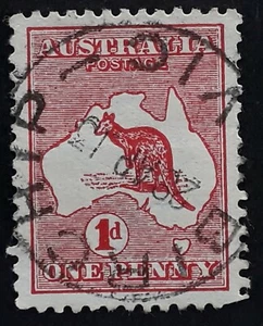 1913 Australia 1d red Kangaroo stamp Used BIRCHIP VIC Postmark - Picture 1 of 2