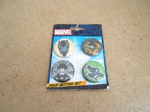Marvel Black Panther Four Button Set - Picture 1 of 7