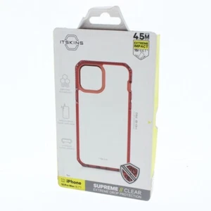 Itskins Supreme Clear Case for iPhone 12 Pro Max Clear / Red - Picture 1 of 4