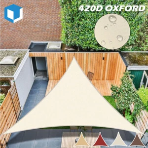 Waterproof Sun Shade Sail Triangle Canopy Shelter Cover Garden Pool Yard Outdoor - Picture 1 of 12