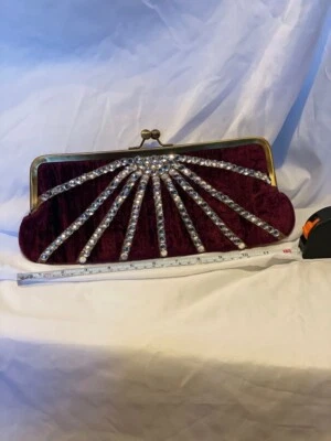 Betsey Johnson Clutch VINTAGE rhinestone/wine  - Изображение 1 из 4