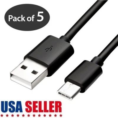 5-Pack USB-C Type-C 3.1 Data Sync Charger Charging Cable for Samsung S10 S9 S8 + - Image 1 of 4