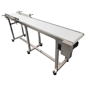 110V 82.7"*7.8" Food Grade White PU Belt Conveyor Stainless Steel Body 120W - Picture 1 of 24