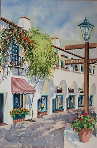 Santa Barbara Watercolor El Paseo State Street Martyn Murphy 1986 California Vtg - Picture 1 of 18