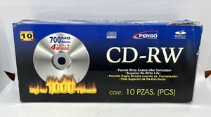 New 10 Pack Pengo - CD-RW - High Speed 4X MB Disks w/ Cases - 80 Minutes Each - Picture 1 of 5