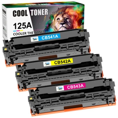 3PK Color CB540A 125A Toner Cartridge For HP LaserJet CP1215 CP1518NI CM1312NFI - Image 1 of 4