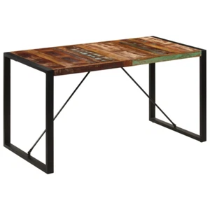NNEVL Dining Table 140x70x75 cm Solid Reclaimed Wood - Picture 1 of 10
