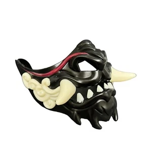Light-Up Oni Demon Cosplay Halloween Music Festival Masquerade Mask [Black] - Picture 1 of 6