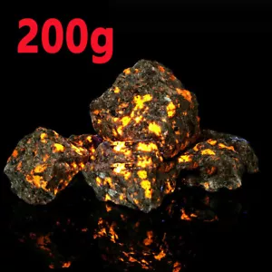 200g Raw Rough Yooperlite Flame Fire Stone Mineral Crystal Rocks UV Fluorescent - Picture 1 of 8